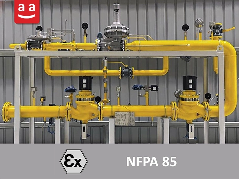 سیستم خط گاز مطابق با استانداردهای NFPA 85 آماده به‌کار برای هیدروژن|رادمن 