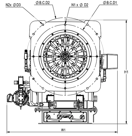 نقشه ابعادی عرضی مشعل RLGB-M/M-2550-DB | رادمن