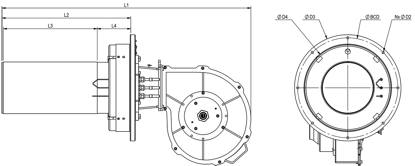 نمودار ظرفیتی مشعل RPB-M-80/PE | رادمن