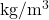 \text{kg}/\text{m}^3