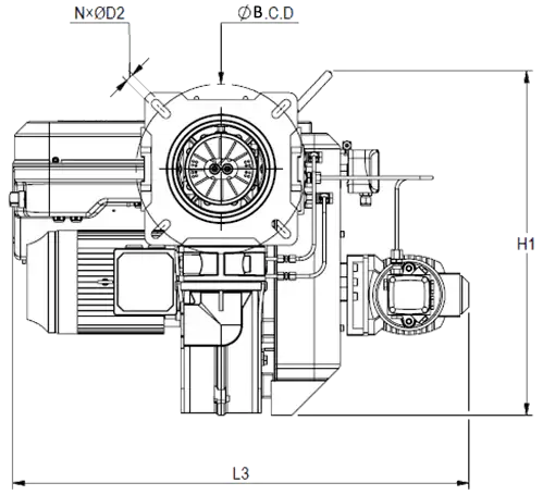 RLGB-145-Dimension-2 dual fuel staging mono bock burner