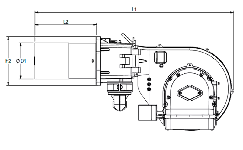 RGB-205-Dimension-1 gas staging monoblock burner
