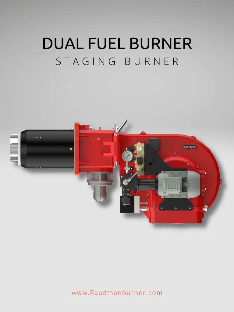dual fuel staging monoblock burner
