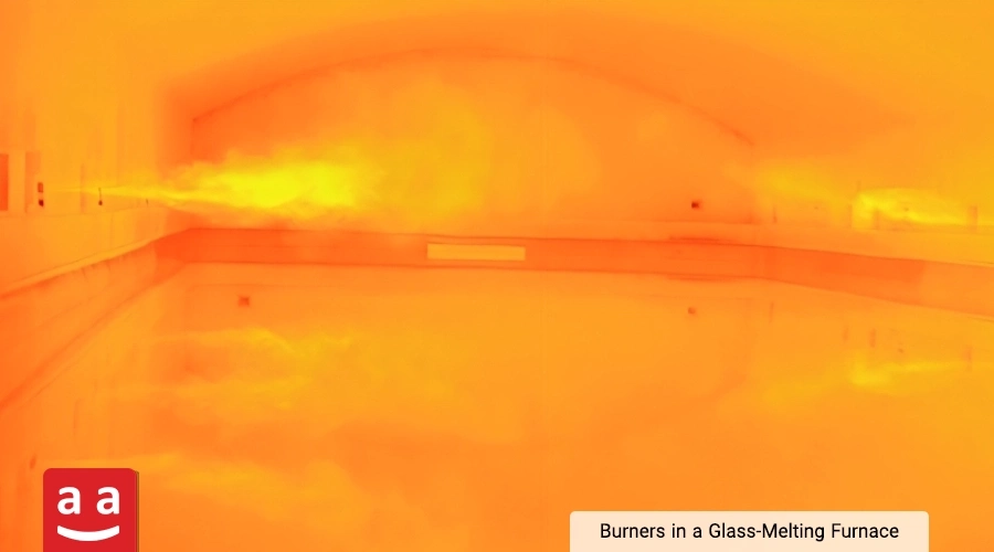 A Complete Overview of Industrial Furnace Burners 5 Burners inside a Glass Melting Furnace | Raadman