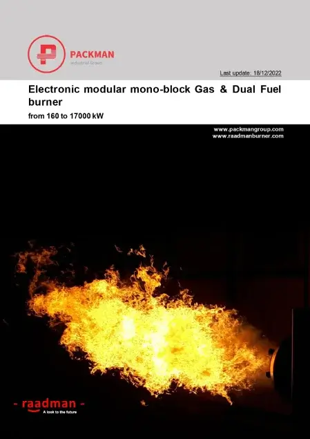 Electrical modular Monoblock gas and dual fuel burner